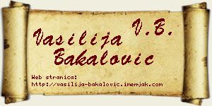 Vasilija Bakalović vizit kartica